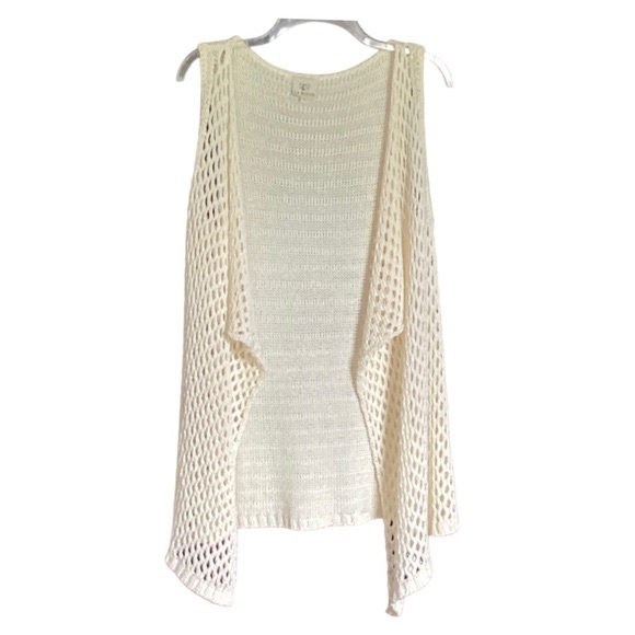 LA Blend Long Ivory Knit Sweater Vest Large EUC - Picture 7 of 11